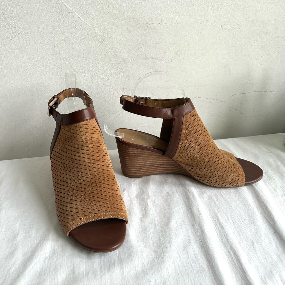 Franco Sarto Martha Suede Wedge Sling back Sandals